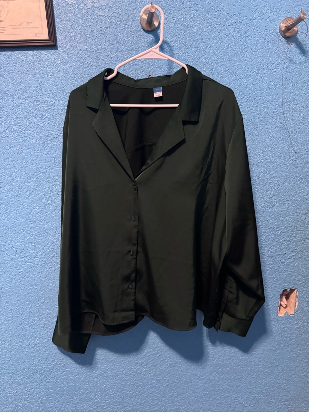 Old Navy Dark Green Button-Down Blouse